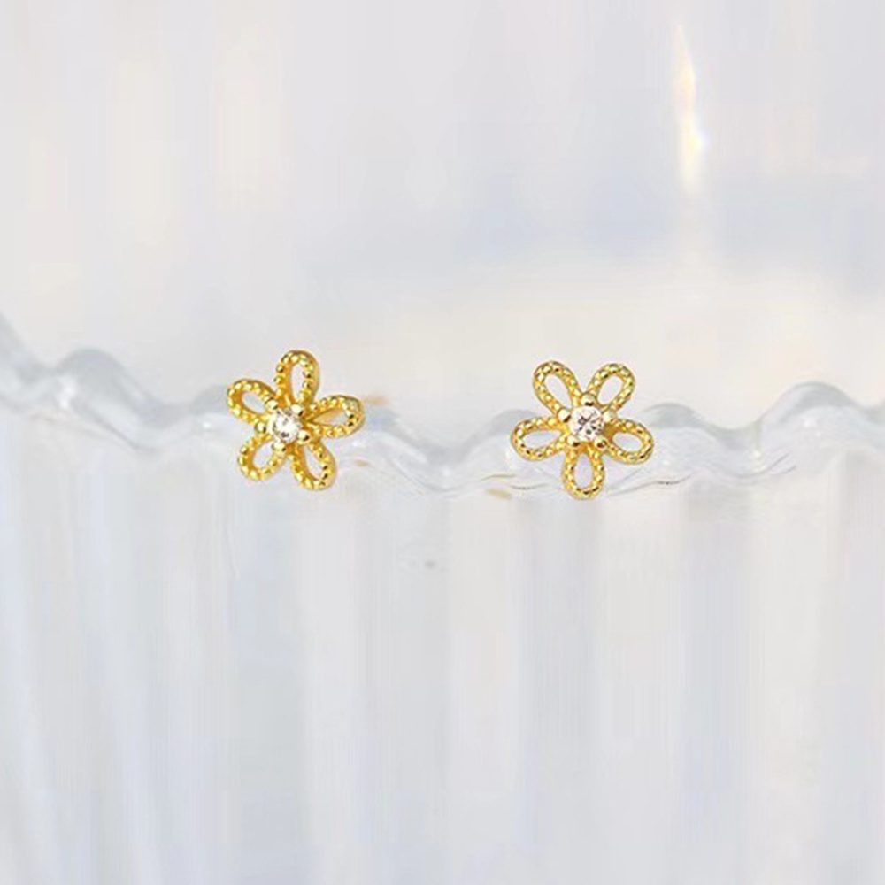 Khuyên Tai Hình Bông Hoa Đính Đá Pha Lê Nhân Tạo Độc Đáo Thời Trang