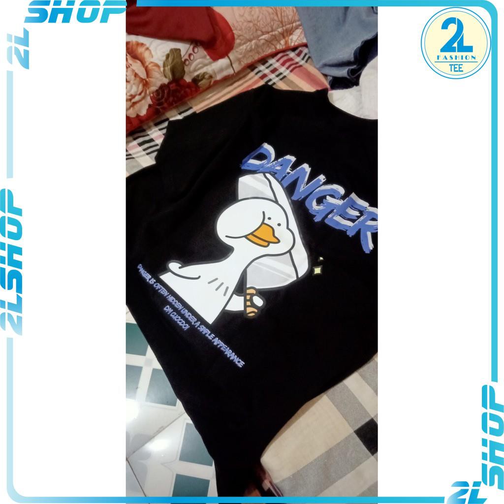 Áo thun nữ tay  lỡ hình vịt cầm dao cute , áo phông form rộng unisex phong cách ulzzang hàn quốc