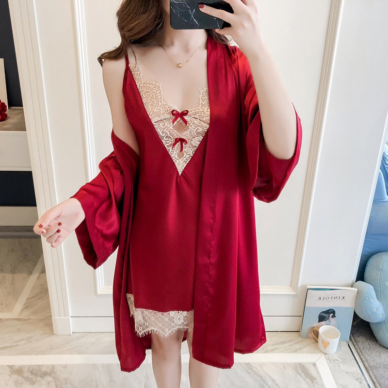 Đầm Ngủ Hai Dây Phối Ren Gợi Cảm Cho Nữ | BigBuy360 - bigbuy360.vn