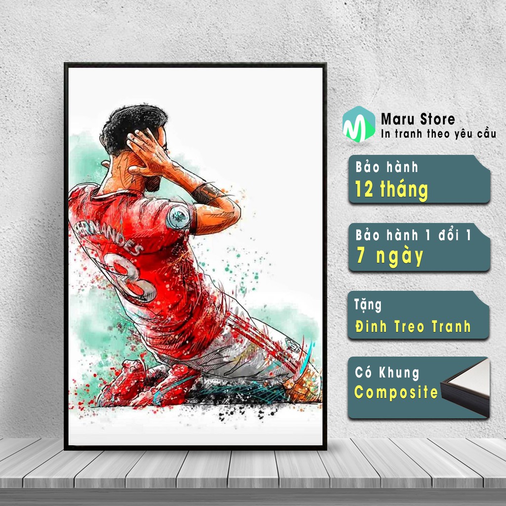 Tranh Canvas Bruno Fernandes Treo Tường, Trang Trí Góc Gaming