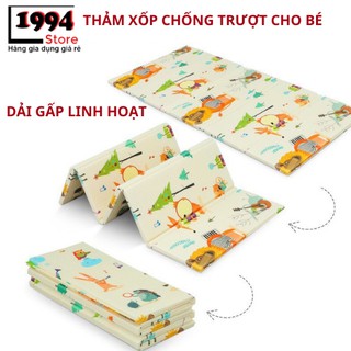 Thảm xốp cho bé XPE gấp gọn tấm lót trải sàn 2 mặt chống thấm chống trơn hàn quốc phủ silicon 1m8 2m - Lỗi 1 đổi 1