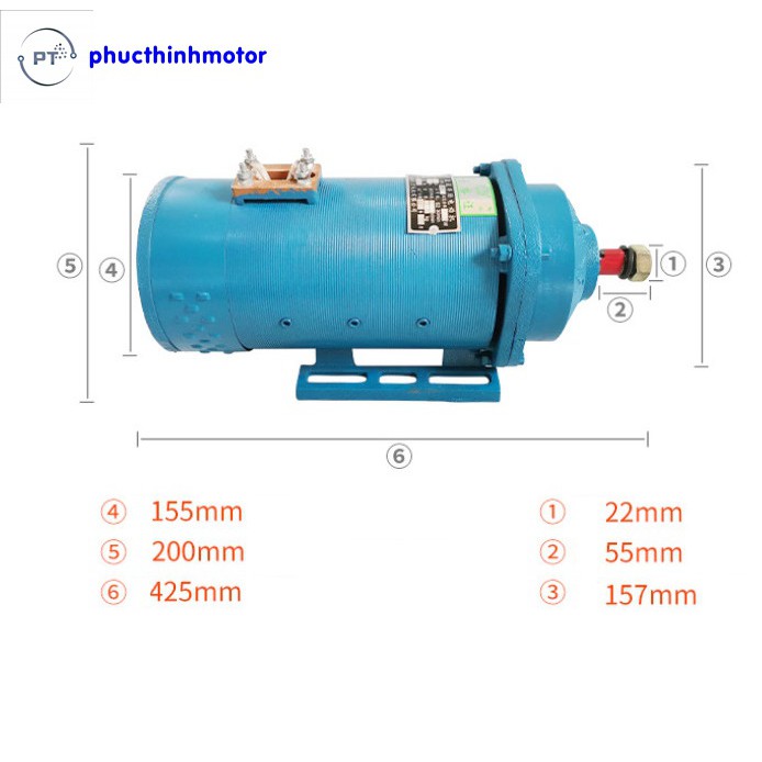 Động cơ chổi than 60V-72V/2200w xe ba bánh, bốn bánh
