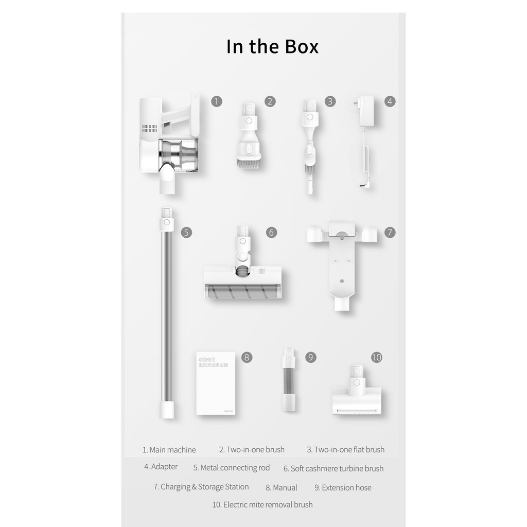 Máy Hút Bụi Cầm Tay Không Dây Xiaomi Dreame V10 22000 PA 100000 vòng/phút cao tốc độ động cơ không chổi than | BigBuy360 - bigbuy360.vn