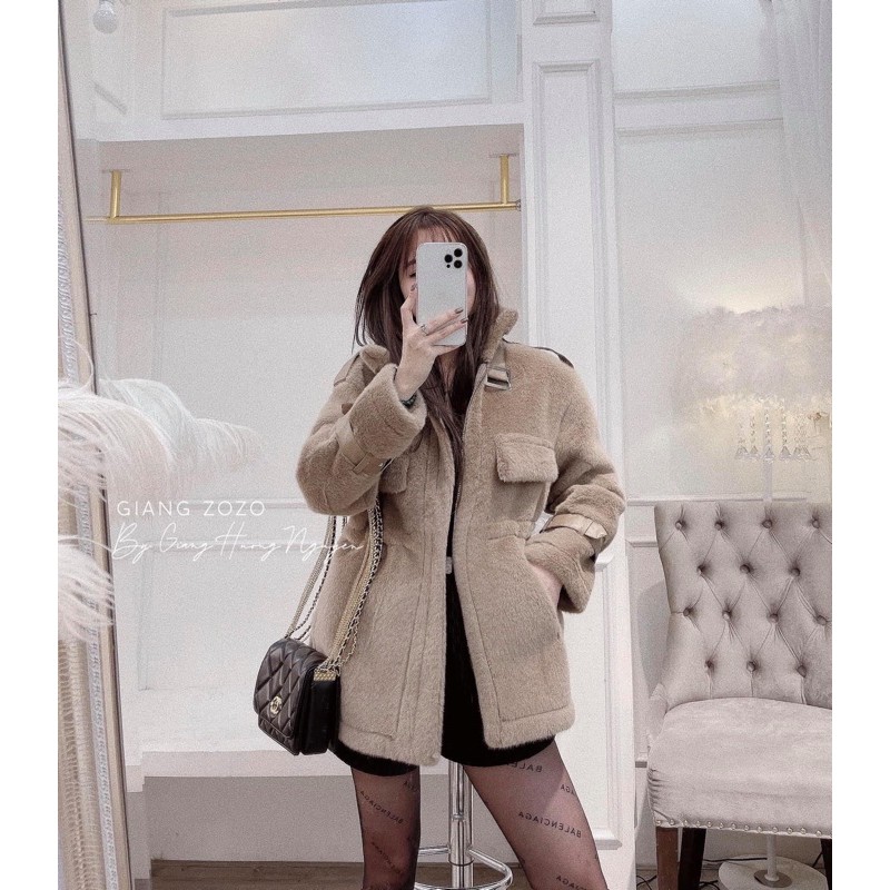 XẢ HÀNG SALE SỐC áo khoác lông thỏ đai da rút eo hàng QC (sẵn) | BigBuy360 - bigbuy360.vn