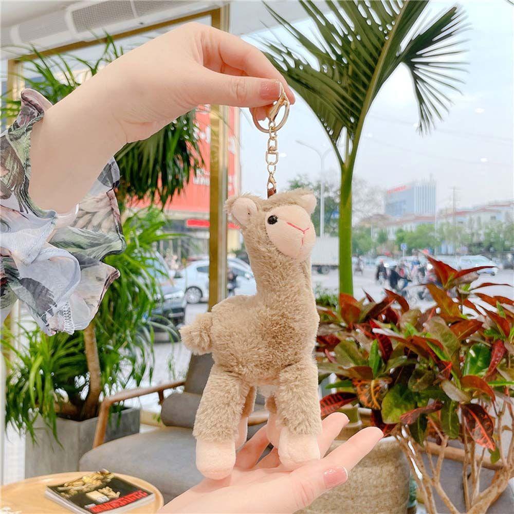 LILYES Móc Khóa Hình Lạc Đà Alpaca Mềm Mại Đáng Yêu