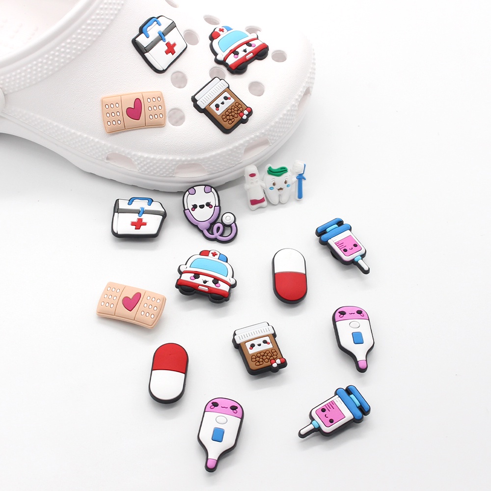 Chủ đề bác sĩ y tá Crocs Jibbitz  DIY  Shoe Charms pvc accessories  Với phụ kiện giày dép Thích hợp cho giày trẻ emQuà tặng