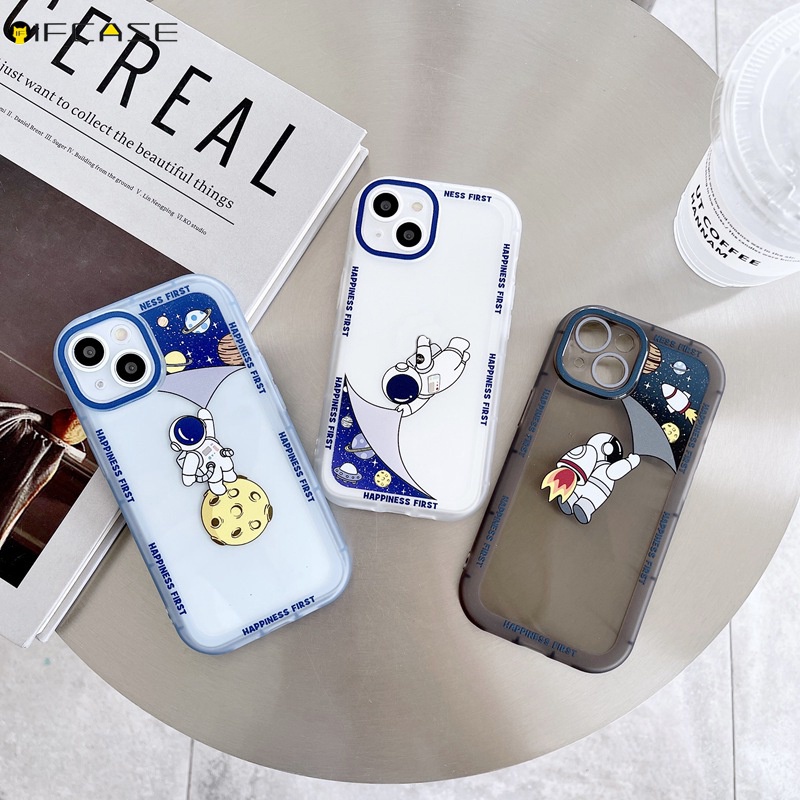 Ốp Điện Thoại Mềm Trong Suốt Chống Sốc In Hình Phi Hành Gia Cho iPhone 13 12 11 Pro Max XS Max XR X 7 8 Plus