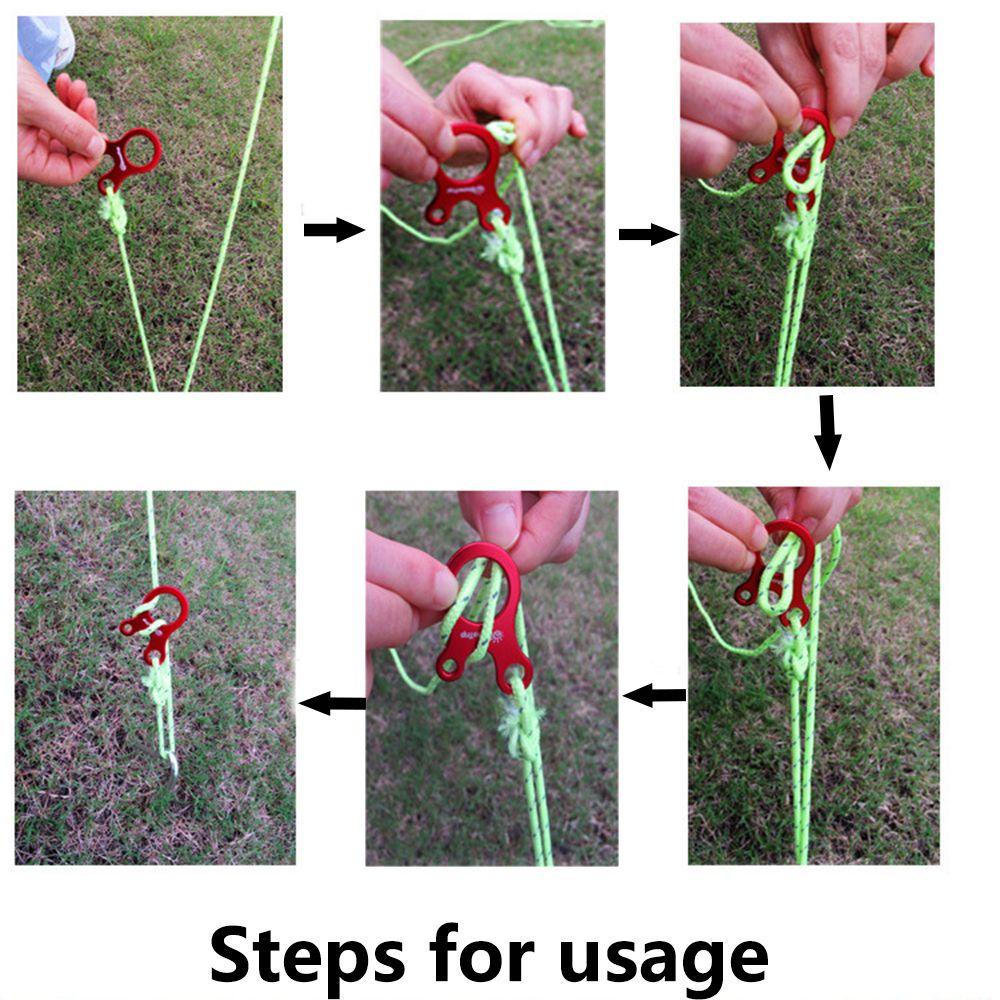 SHOUKEY Set 5 Khóa Dây Thừng Cắm Trại Bằng Hợp Kim Nhôm SHOUKEY