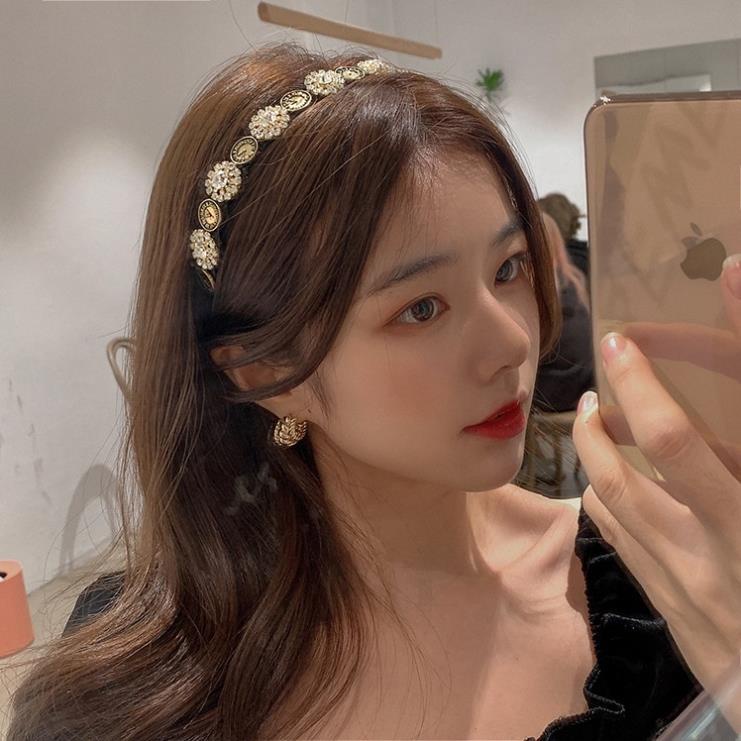 [FREESHIP] Bờm tóc đính đá hình hoa, phong cách cổ điển sang trọng, quyến rũ, June accessories