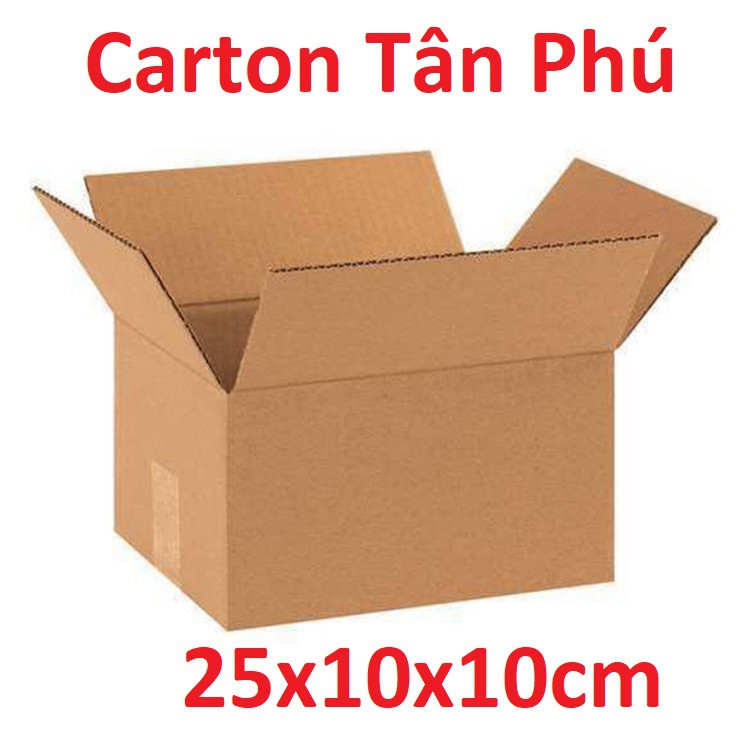 Bộ 10 hộp 25x10x10 - hộp carton 3 lớp KHUYẾN MÃI