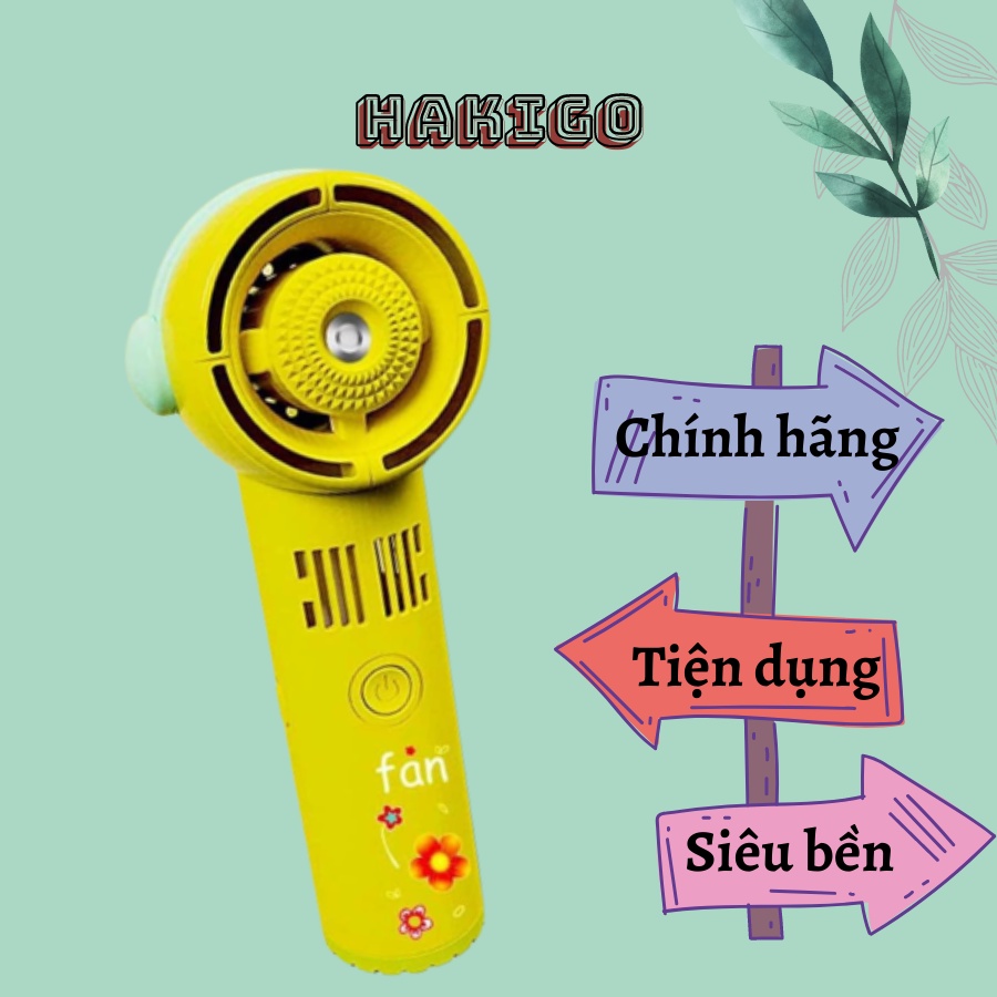 Quạt Phun Sương Mini Cầm Tay Không Cánh Tích Điện Siêu Mát Lạnh