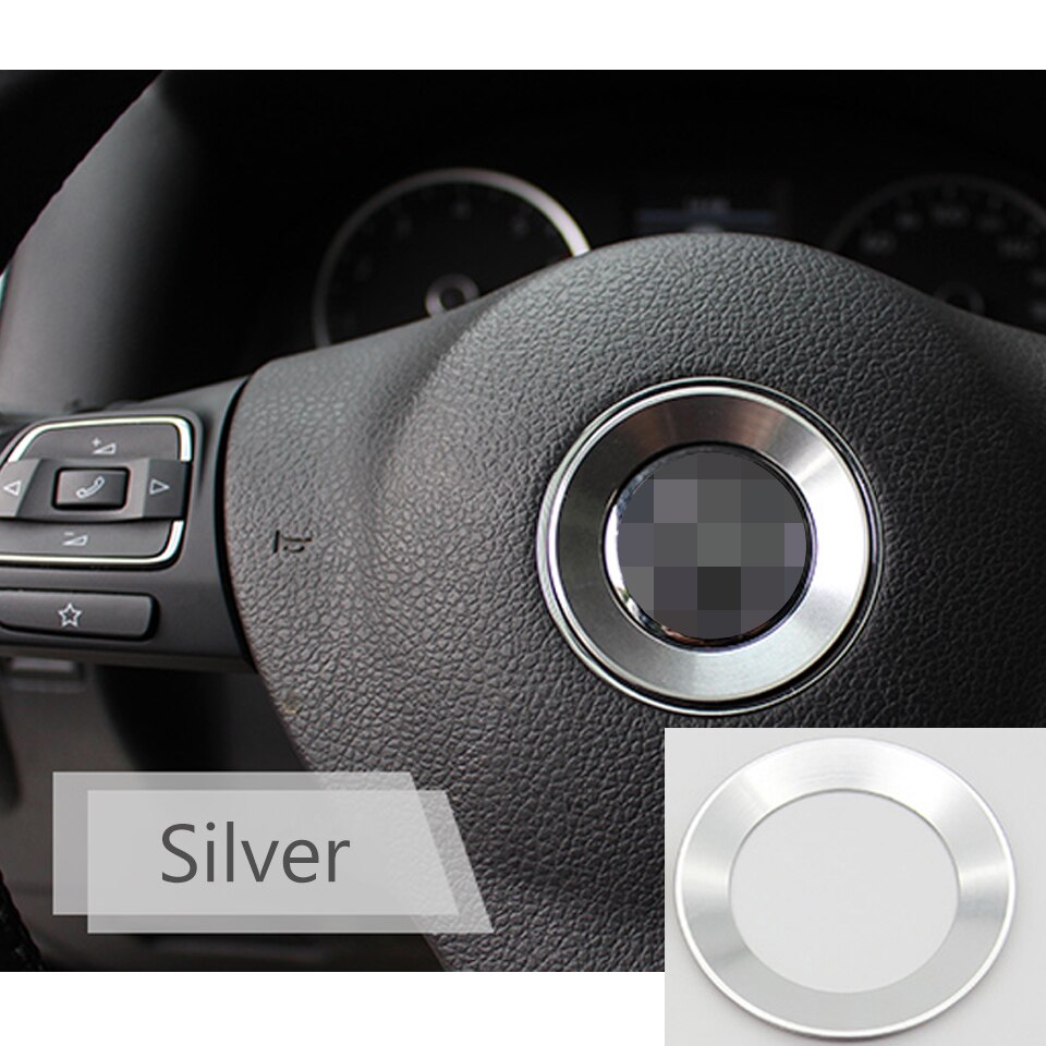 Miếng Dán Hợp Kim Nhôm Trang Trí Vô Lăng Xe Hơi Volkswagen VW Passat b7 b8 Bora POLO GOLF 6 7 Jetta MK6 Tiguan CC Scirocco