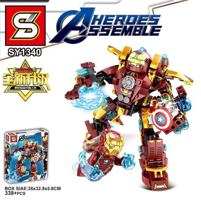 Mô Hình Lắp Ráp Lego Nhân Vật Iron Man Avengers Hulkbuster Sy1340