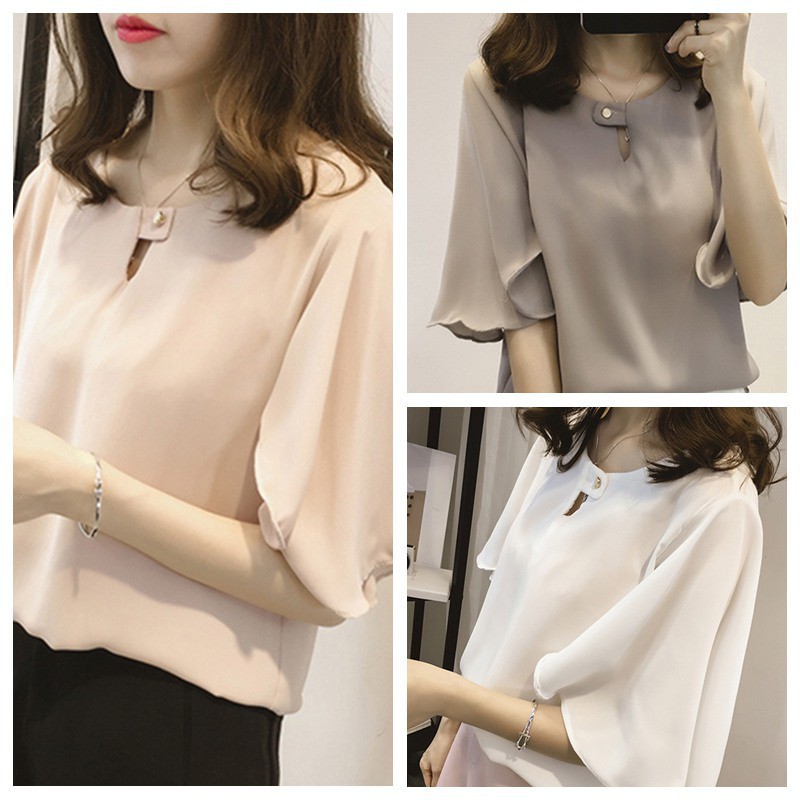 Áo Chiffon Nữ Tay Lửng Ống Loe