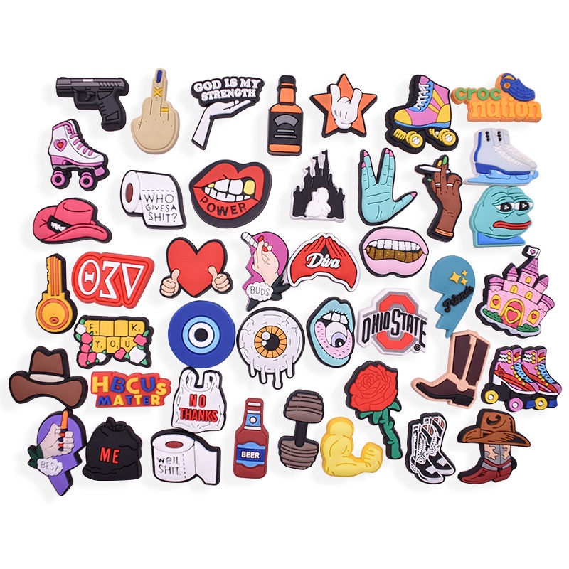 CROCS Nút Bấm Trang Trí Giày Dép Crocss jibbitz pins Nhiều Màu Sắc diy