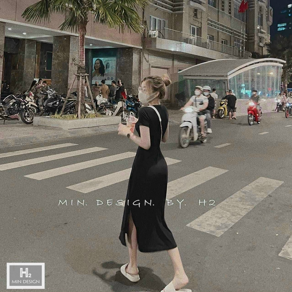 Váy Nữ Đẹp ⚡𝙎𝙄𝙀̂𝙐 𝙎𝘼𝙇𝙀⚡ Đầm Cổ Tròn Dàng Dài Xẻ Tà Cho Nàng Tự Tin Dạo Phố - 85267
