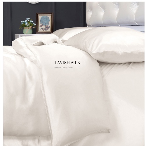 Ga Giường Drap Lẻ Phi Lụa Trắng Lavish Silk cao cấp mát lạnh hàng loại 1 không nối vải - CG047