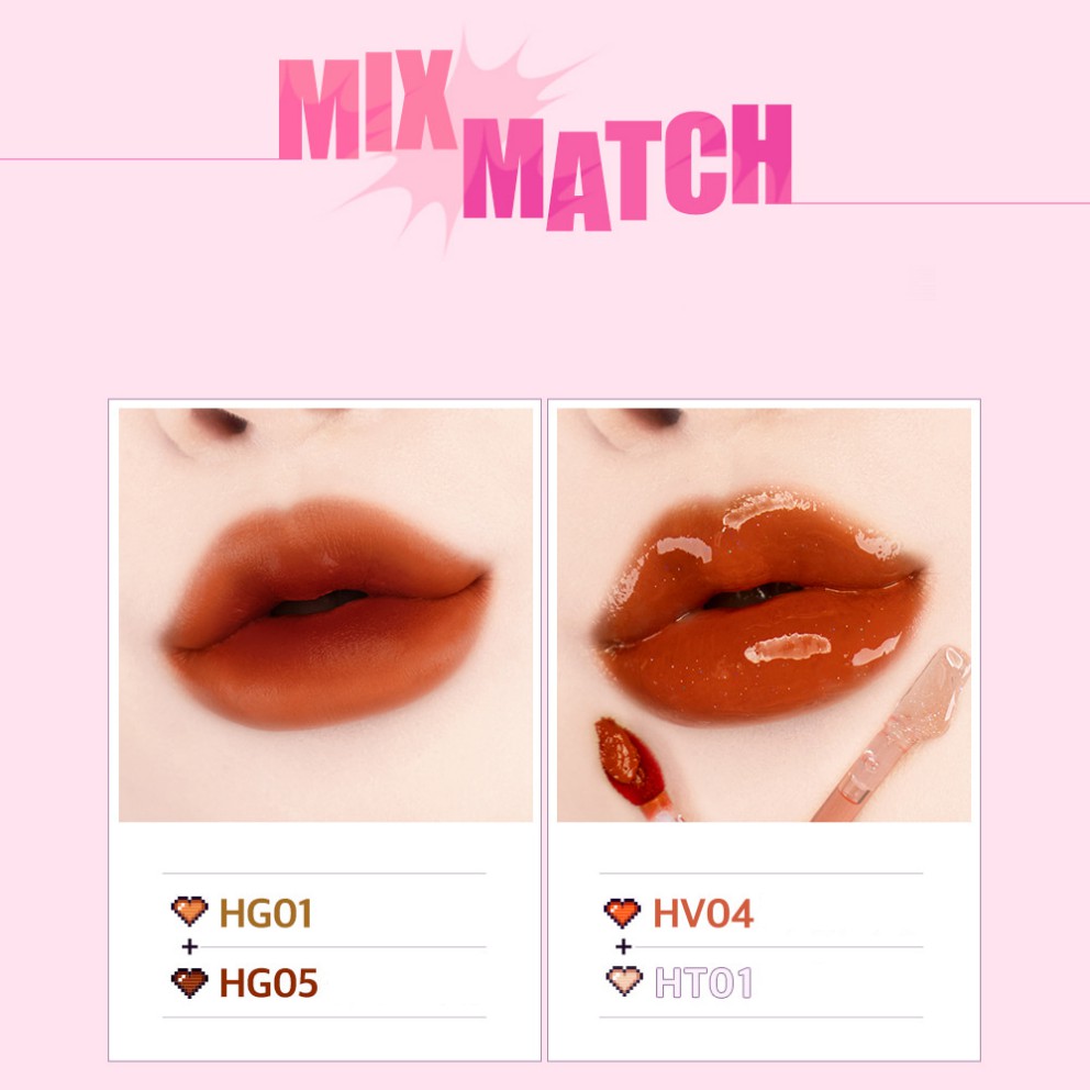 Son kem lì tint bóng BLACK ROUGE Half N Half Water Velvet/Glow NEW 2021 HG08 mềm mướt căng mọng mịn môi BLRO09 BLRO10