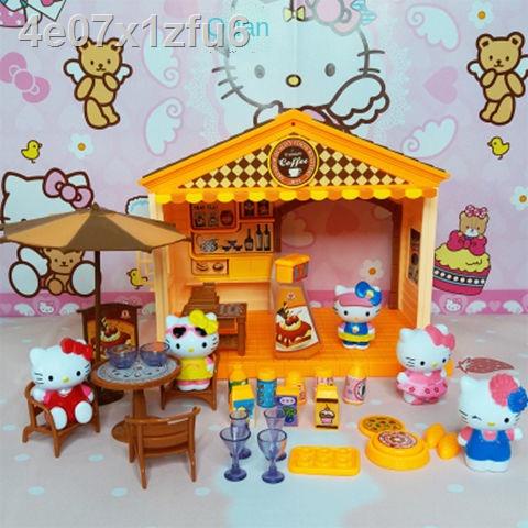 ❉ ﹊ №☃Gửi đồ chơi búp bê Hello Kitty cắm trại cửa hàng xe kem nhà biệt thự dễ thương bộ