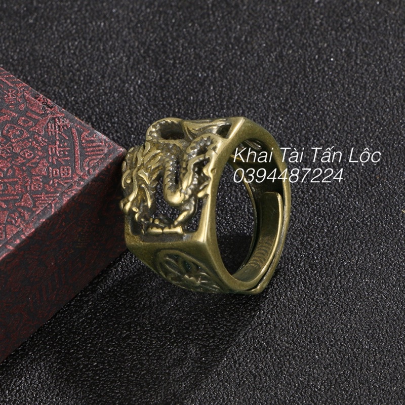 NHẪN RỒNG BẰNG ĐỒNG KÈM HỘP ĐỰNG