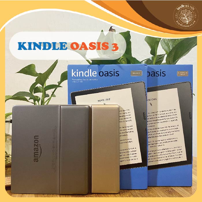 Máy đọc sách Kindle Oasis 3 (10th) nhập chính hãng từ Amazon màn hình vàng warmlight, chống nước IPX8