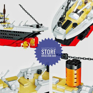 Bộ lego zhegao ql5908 lắp ráp tàu titanic  1202 mảnh  hot - ảnh sản phẩm 4