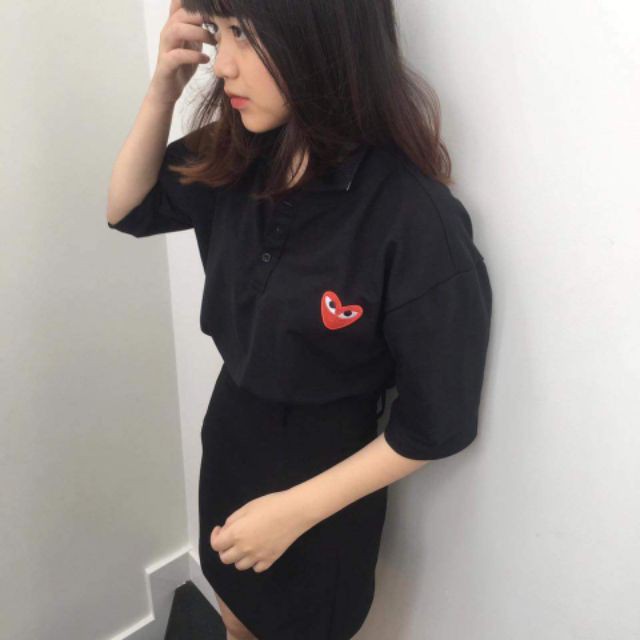 [GIÁ HỦY DIỆT] Áo Polo Tim CDG - Áo thun cổ bẻ trái tim siêu hot