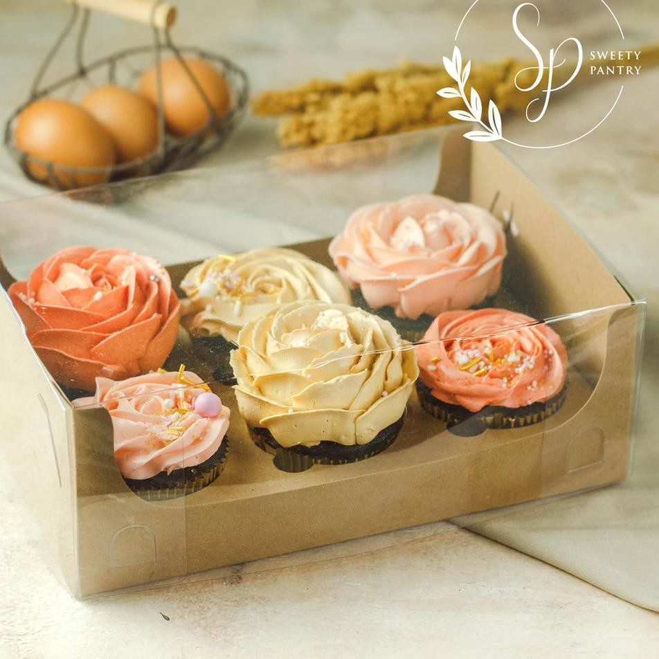 Hộp Giấy Đựng Bánh Cupcake 6 Ngăn