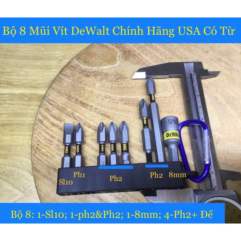 Bộ 8 Mũi Vít DeWalt Chính Hãng Có Từ