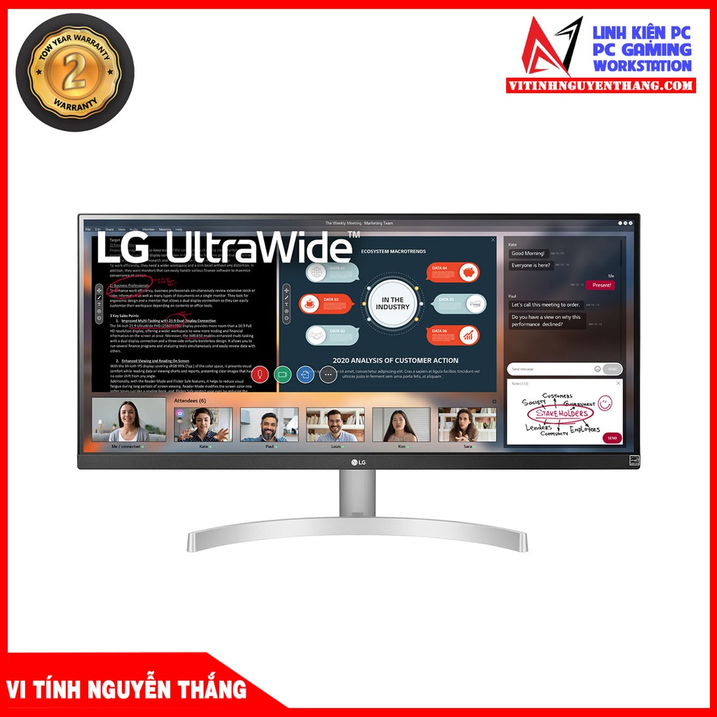 MÀN HÌNH LG 29WN600-W (29 INCH/WFHD/IPS/75HZ/5MS/250 NITS/HDMI+DP) NEW