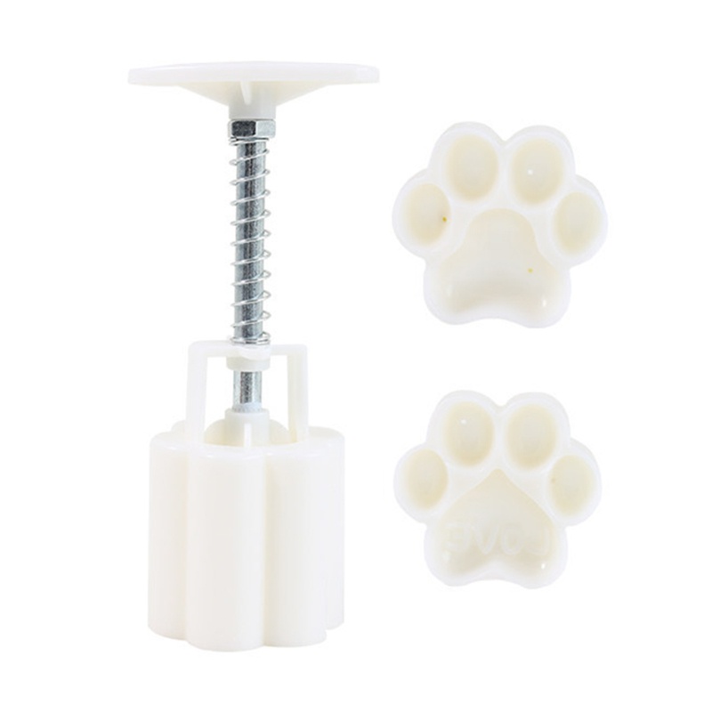 Bộ dụng cụ nhấn cắt làm bánh trung thu và bánh quy 50g DIY với đầu in tạo hình dấu chân mèo bằng nhựa