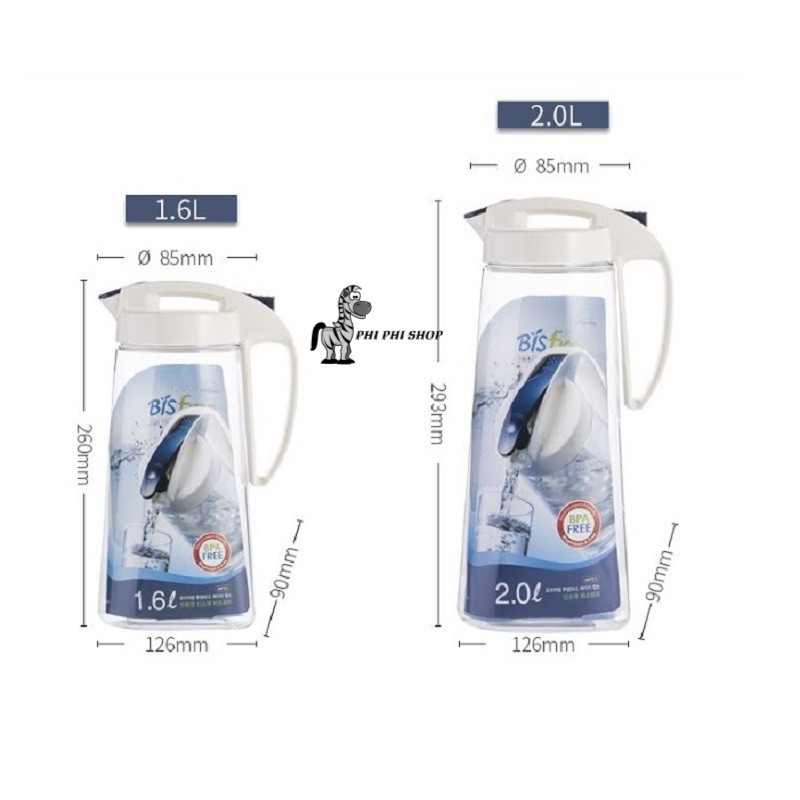 [Có Video] Bình nước nhựa Tritan Lock&amp;Lock Bisfree One Touch dung tích 1.6L/2L ABF631 ABF632
