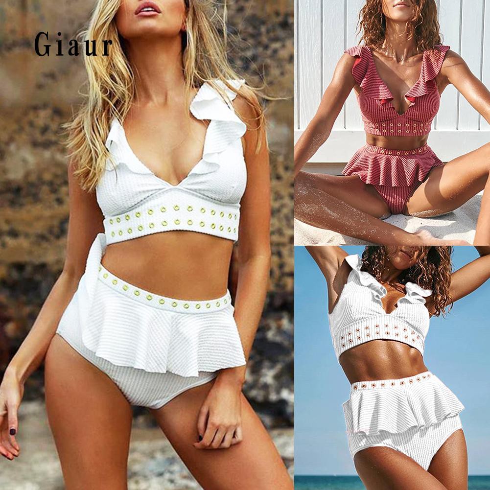 Bộ áo tắm cổ chữ V lưng cao gợi cảm cho nữ | BigBuy360 - bigbuy360.vn