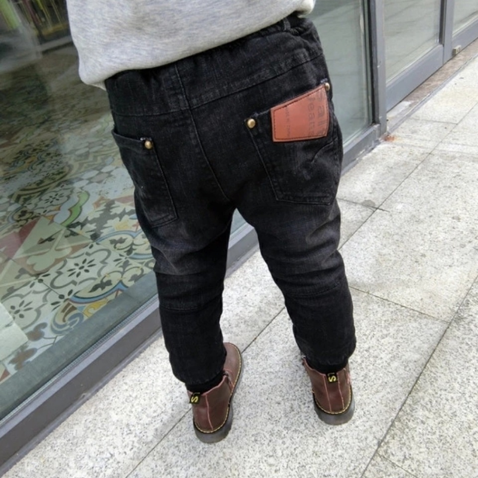 Quần jean lót lông cừu lót cotton dày dặn thời trang thu đông cho bé