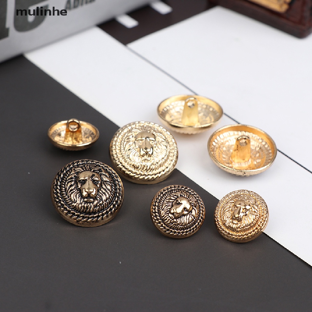Set 10 Nút Áo Kim Loại Hình Sư Tử DIY