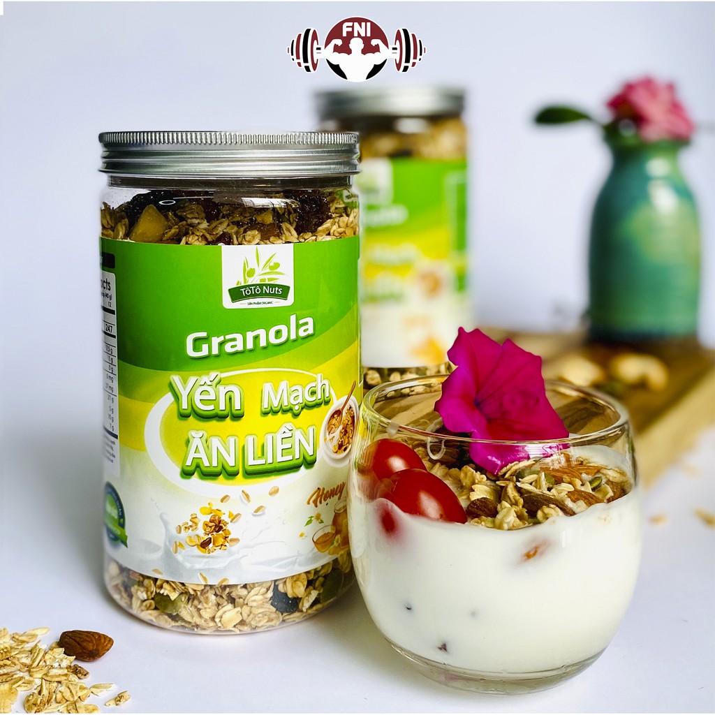 GRANOLA, NGŨ CỐC GIẢM CÂN - 500g - Hạnh Nhân, Hạt Điều, Bí Xanh, Yến Mạch Mỹ, Nho Khô