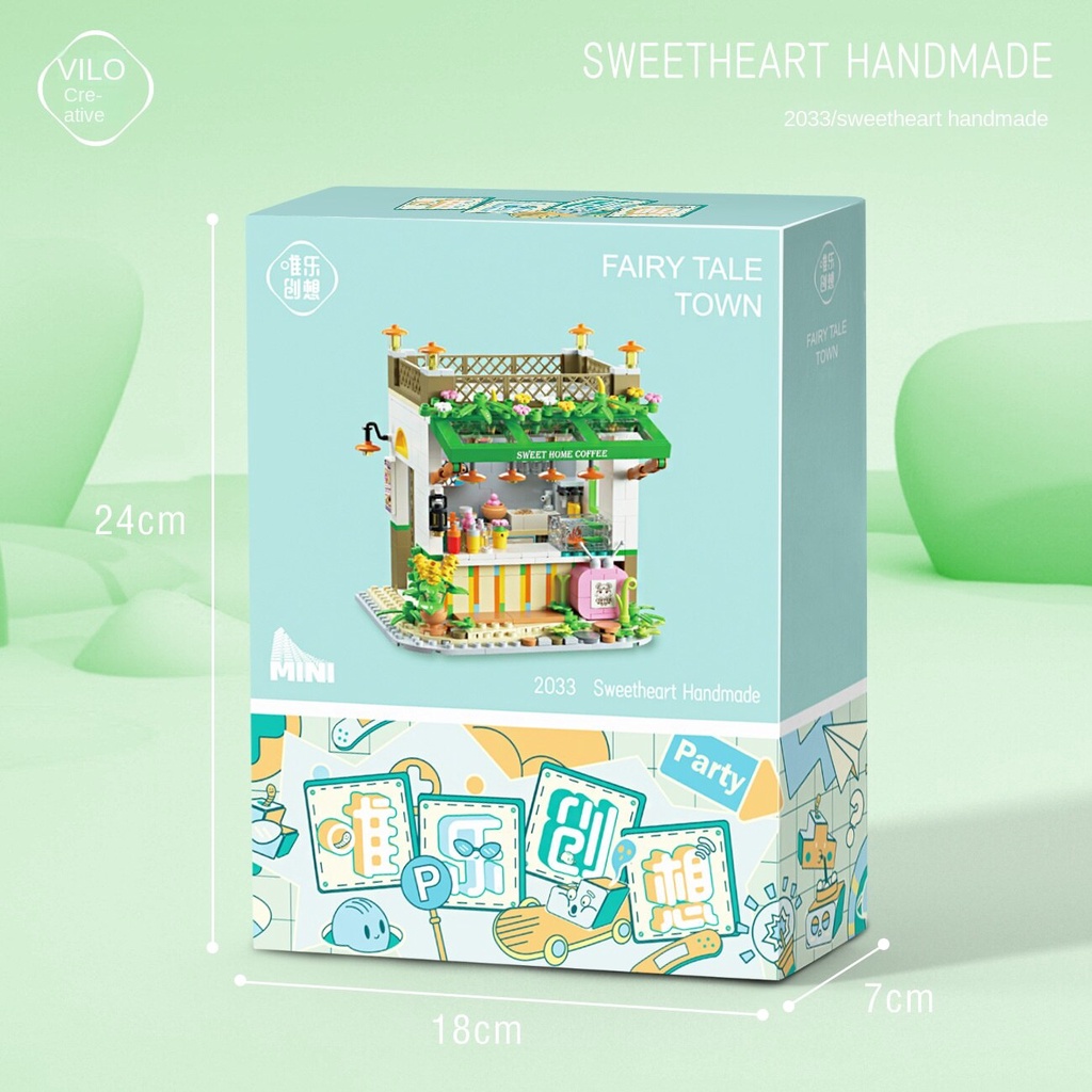 Mô Hình Đồ Chơi Lắp Ráp Quán Cà Phê Sáng Tạo WL2033-74