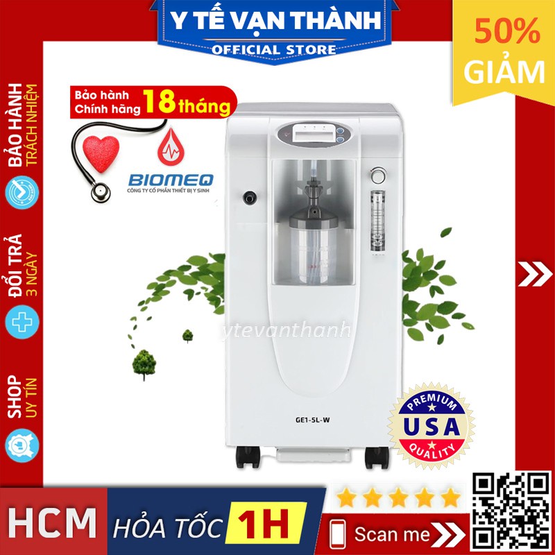 ✅ [BH 18 THÁNG - CHÍNH HÃNG] Máy Tạo Oxy- GELE (GE1) (BIOMEQ), (GE1-3L-W / GE1-5L-W) -VT0726 | Y Tế Vạn Thành