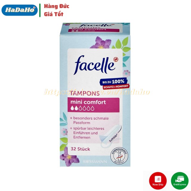 Băng vệ sinh Tampon Facelle Đức đầy đủ size