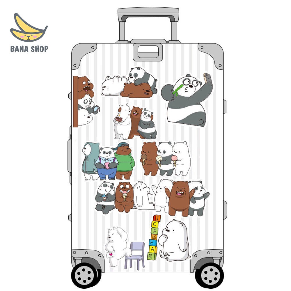 Set 36 sticker anh em gấu bare bear cute Chúng tôi là Gấu