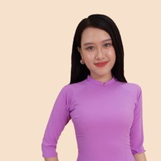 Quần áo dài vải phi Tím nhạt