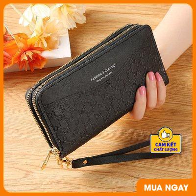 Ví Dài Cầm Tay Nữ 2 Ngăn Khoá Kéo Dây Đeo Cổ Tay Thời Trang Nhiều Ngăn Đựng Tiền,Đựng Thẻ Tiện Lợi ST0098