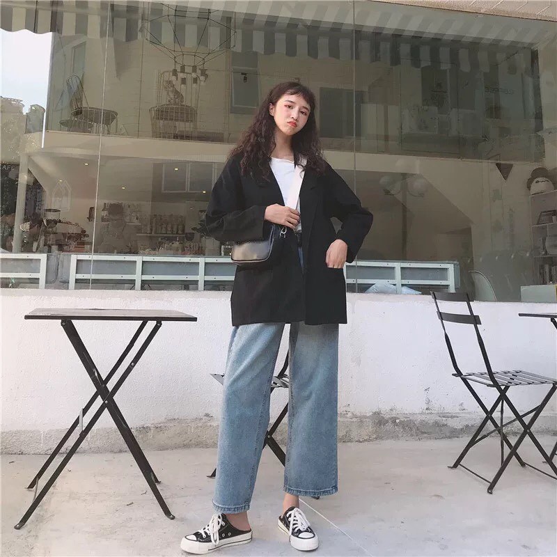 ÁO BLAZER TRƠN - ÁO VEST 1 CÚC BASIC