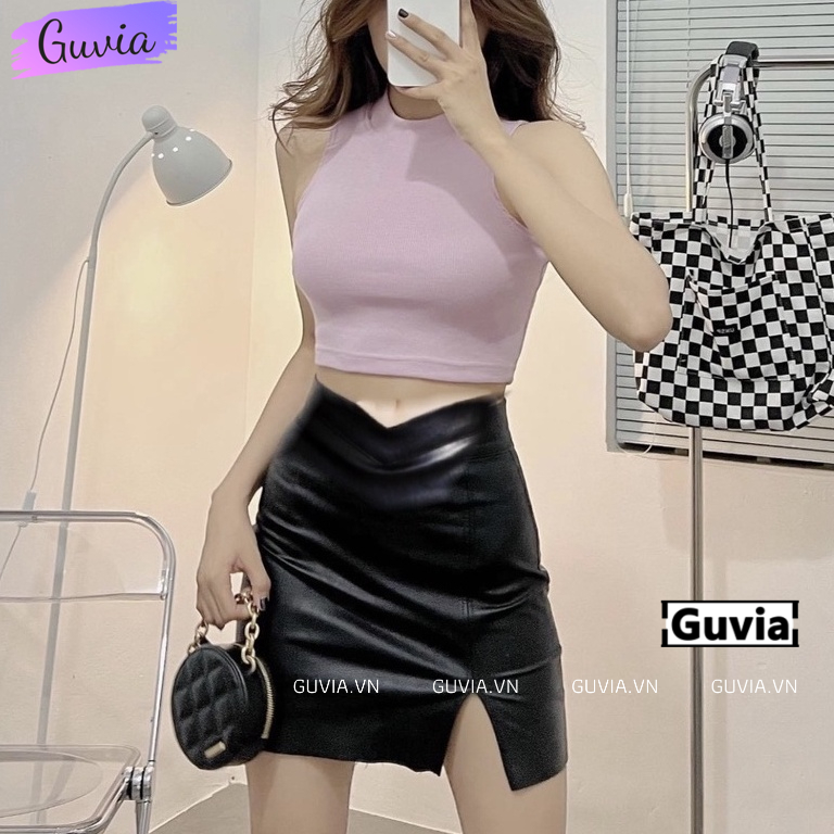 Chân Váy DA XẺ TÀ TRƯỚC Nữ Kiểu Ôm Body, Chân Váy Có Lót Trong Lưng Cách Điệu Tôn Dáng HOT GUVIA CV15