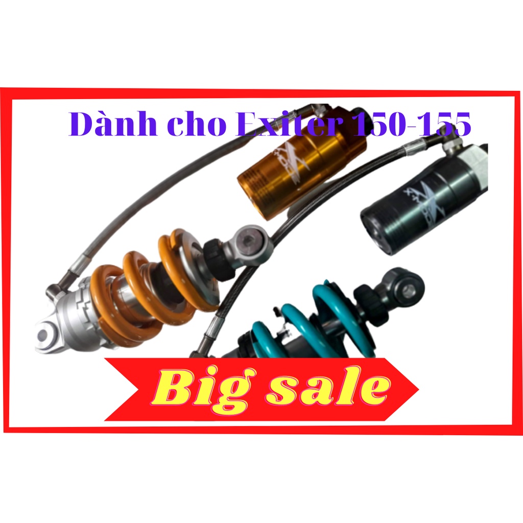 Phuộc ( Giảm xóc ) sau Xmode bình dầu xoay dùng cho xe Exiter 150-155