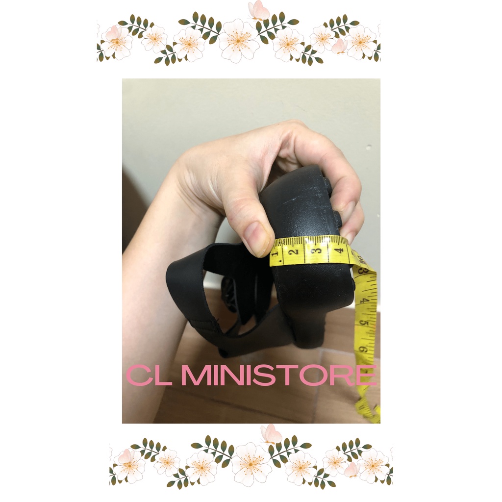 Giày sandal quai ngang màu đen vintage phong cách hàn quốc basic đơn giản hack dáng