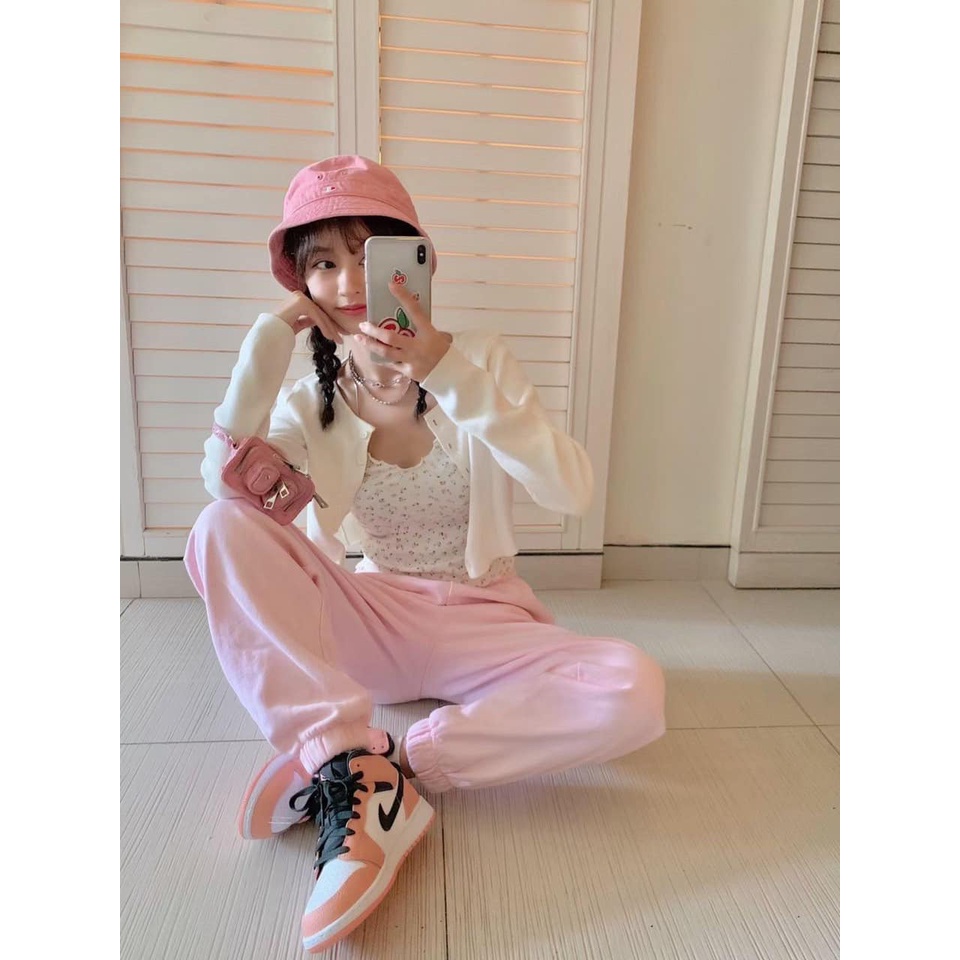 Kèm Video Thật] Giày Jordan hồng nữ cổ cao bản đẹp tiêu chuẩn, Giày jordan 1 nữ màu hồng tươi cực xinh dễ phối đồ | BigBuy360 - bigbuy360.vn