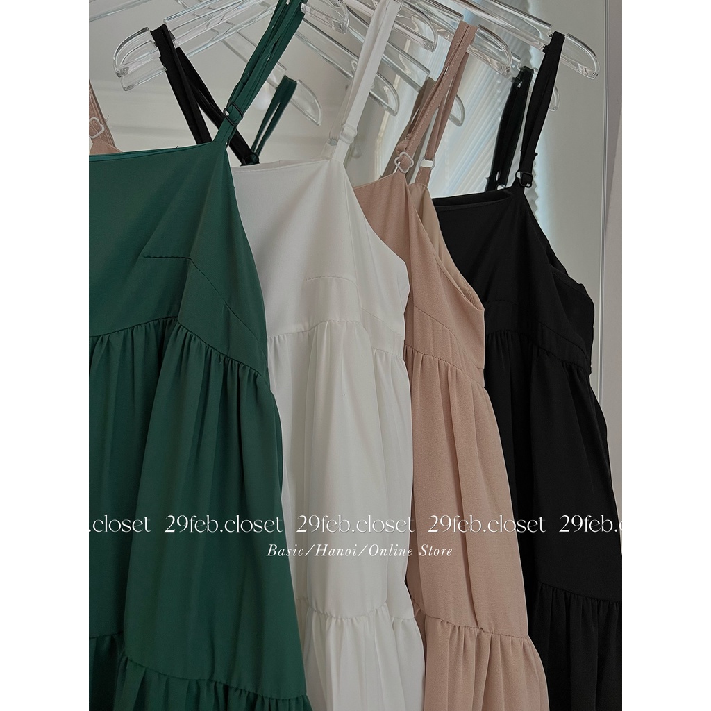[Ảnh thật/Video] Váy hai dây voan 2 lớp bồng bềnh dây điều chỉnh - 29feb.closet -  V9