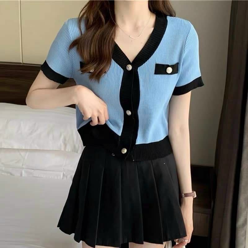 Áo thun gân cổ V chạy viền ☘️☘️☘️☘️SL alohashop91