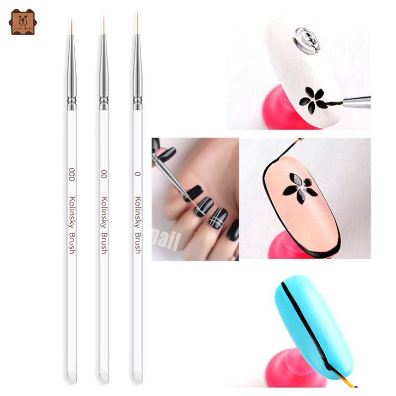 Bộ 3 cọ trang trí móng tay UV sành điệu tiện lợi